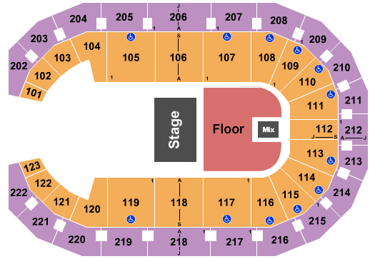 Landers Center Half House & GA Floor Seating Chart