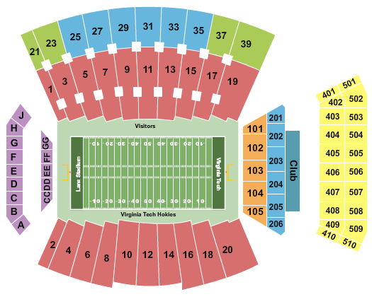 Lane Stadium Interactive Seating Chart