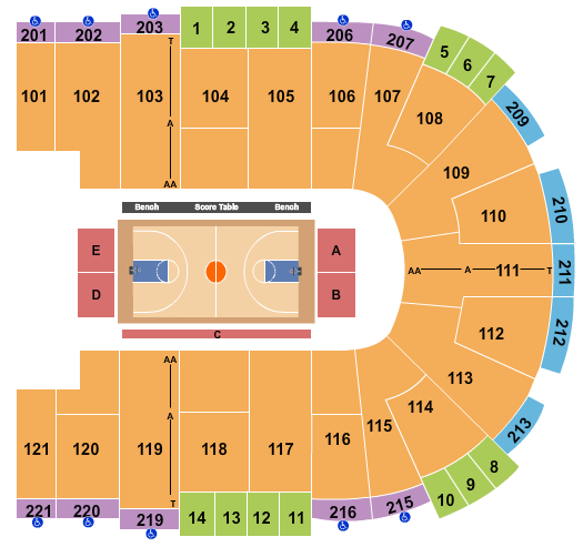 Sames Auto Arena Basketball 2 Seating Chart