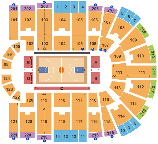 Sames Auto Arena Basketball Seating Chart
