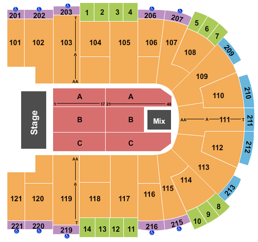 Sames Auto Arena End Stage Seating Chart