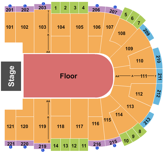 Sames Auto Arena Endstage GA Floor 2 Seating Chart
