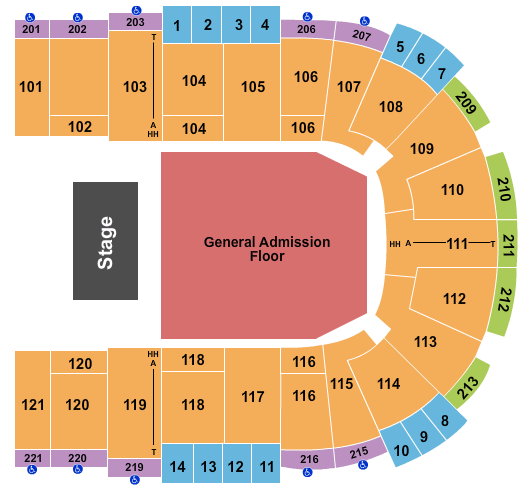 Sames Auto Arena Endstage GA Floor Seating Chart