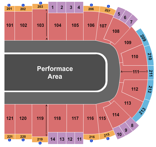 Sames Auto Arena Performance Area Seating Chart