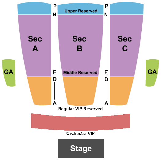 Central Park Performing Arts Center End Stage Zone Seating Chart