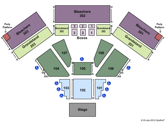 Laughlin Events Center End Stage Seating Chart
