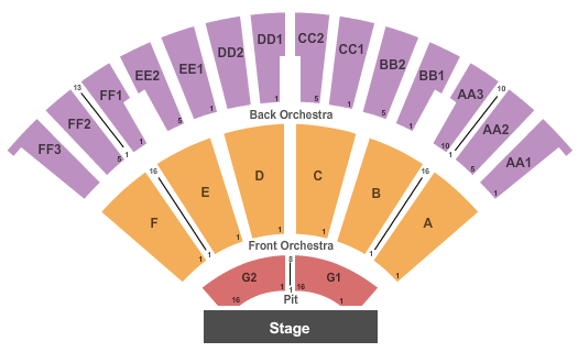 Laurie Auditorium Standard Seating Chart