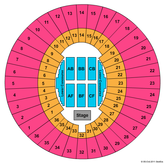 Lawlor Events Center End Stage Seating Chart