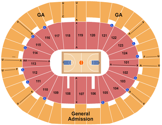 Lawrence Joel Veterans Memorial Coliseum Basketball 2 Seating Chart