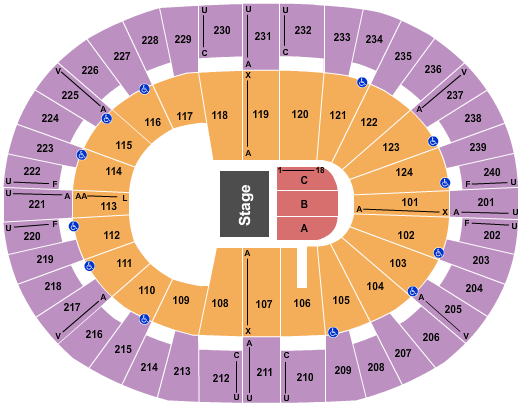 Lawrence Joel Veterans Memorial Coliseum (formerly Winston-Salem Entertainment Sports Complex) Seating Chart