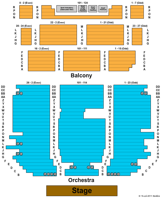 Laxson Auditorium End Stage Seating Chart