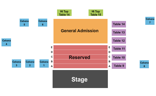 Lazy Gators RSV & GA Seating Chart