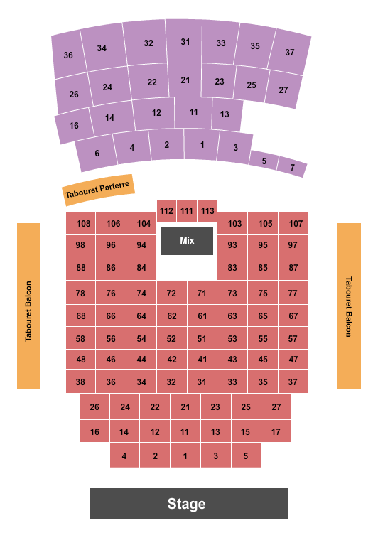 Le Club Square Dix30 Seating Map