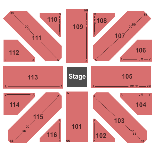 LeConte Event Center at Pigeon Forge End Stage Seating Chart