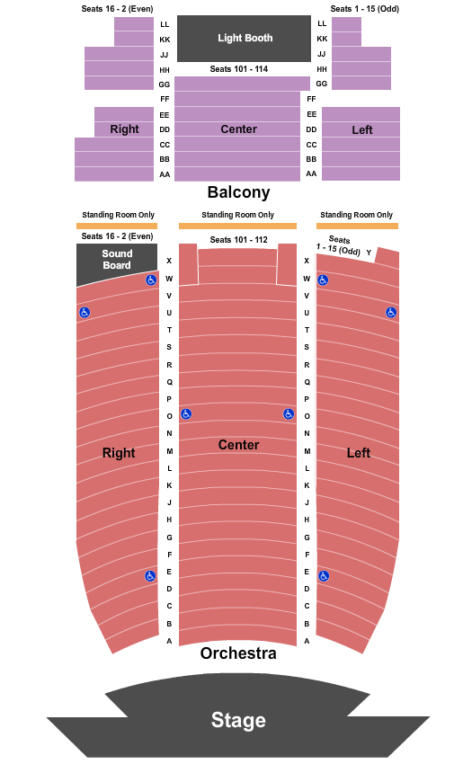 Lebanon Opera House Seating Map