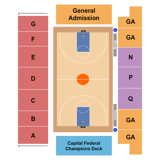 Lee Arena at Petro Allied Health Center Basketball 2 Seating Chart