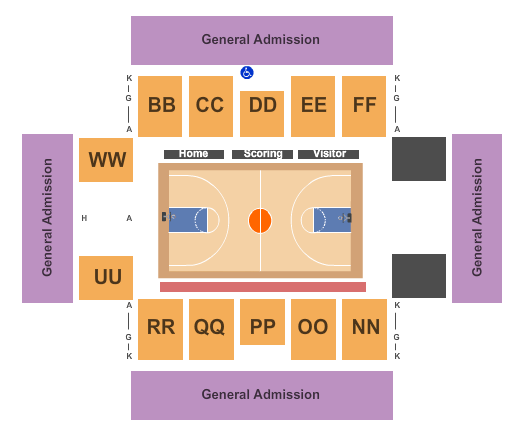 Lee Williams Athletics & Assembly Center Basketball Seating Chart