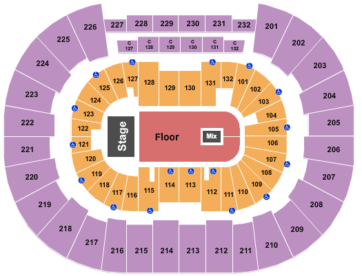 Legacy Arena at The BJCC Endstage GA Floor 2 Seating Chart