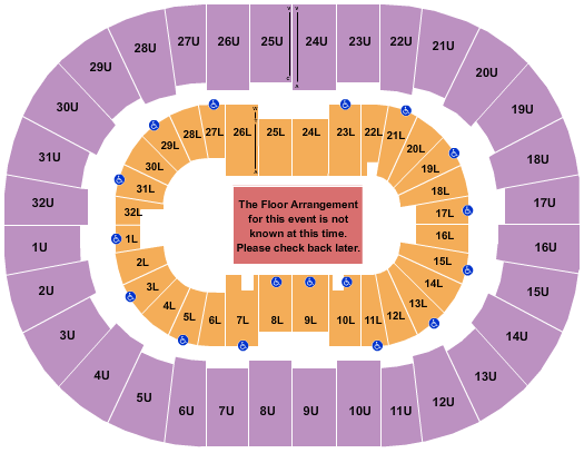 Legacy Arena at The BJCC Generic Floor Seating Chart