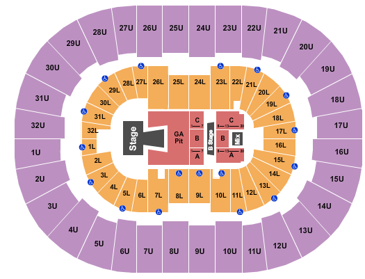 Legacy Arena at The BJCC Hillsong United Seating Chart