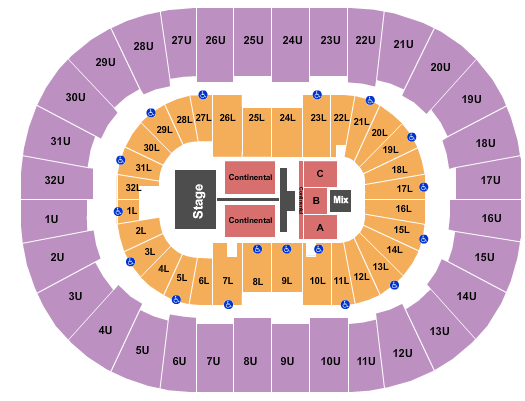Legacy Arena at The BJCC Toby Mac Seating Chart