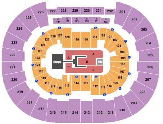 seating chart for Legacy Arena at The BJCC - TobyMac - eventticketscenter.com