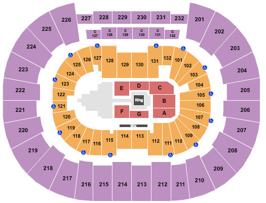 Legacy Arena at The BJCC WWE 2 Seating Chart