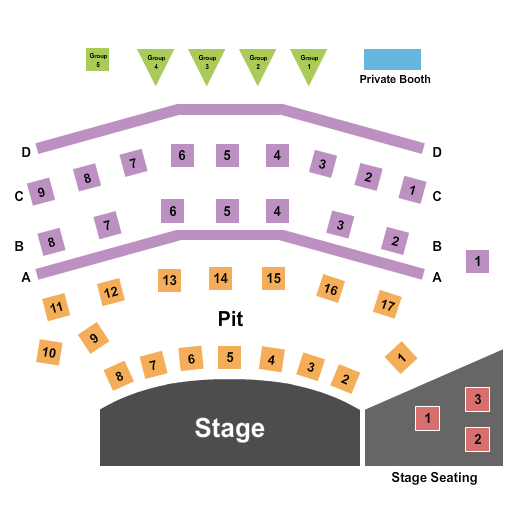 Legendary Room at The Ice House Endstage Seating Chart