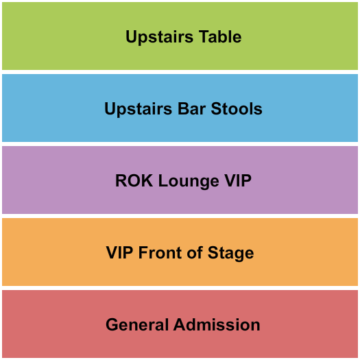 Legends Pub House & Venue GA/VIP/Barstools/Tables Seating Chart