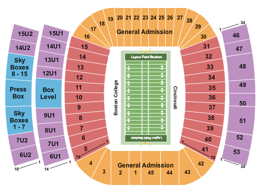 Legion Field Stadium 2019 Birmingham Bowl Seating Chart