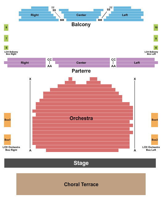 Leighton Concert Hall - Debartolo Performing Arts Center End Stage Seating Chart