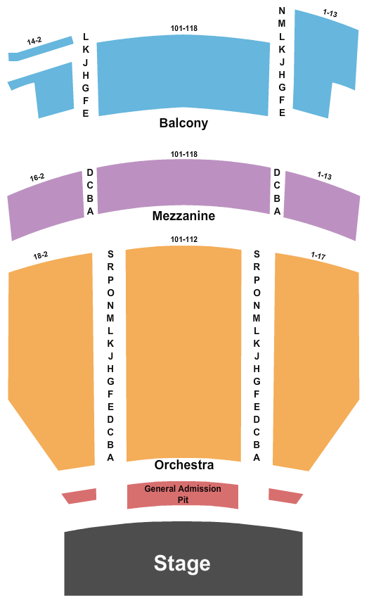 The Lensic Performing Arts Center End Stage GA Pit Seating Chart