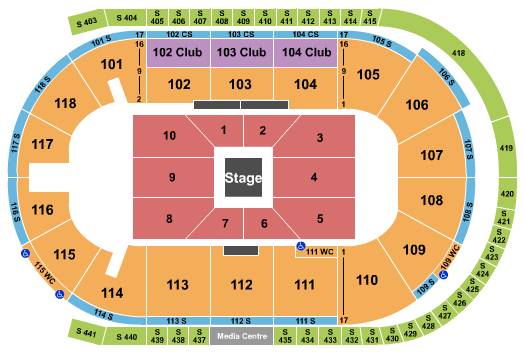 Slush Puppie Place Center Stage Seating Chart