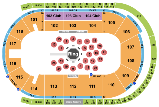 Slush Puppie Place MMA with Tables Seating Chart