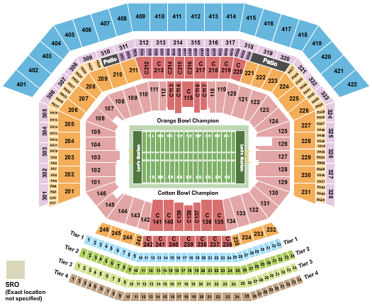 Levi's Stadium 2019 CFP National Championship Seating Chart