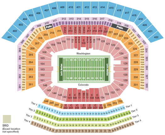 Levi's Stadium Championship PAC 12 Football Seating Chart