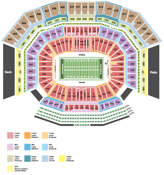 Levi's Stadium Football - Super Bowl Zones Seating Chart