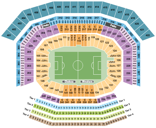 Levi's Stadium Soccer - Chelsea/Wrexham Seating Chart