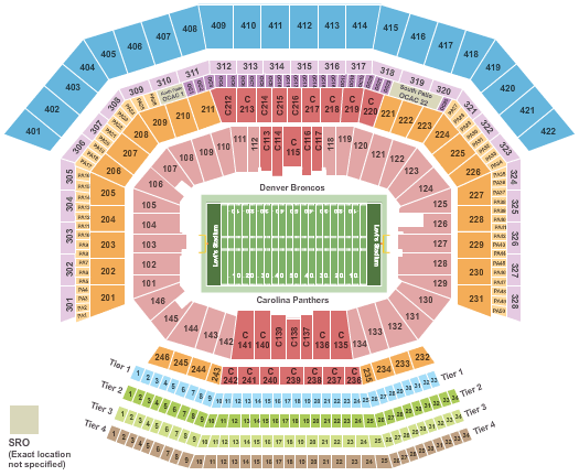 Levi's Stadium Football - Superbowl 50 Seating Chart