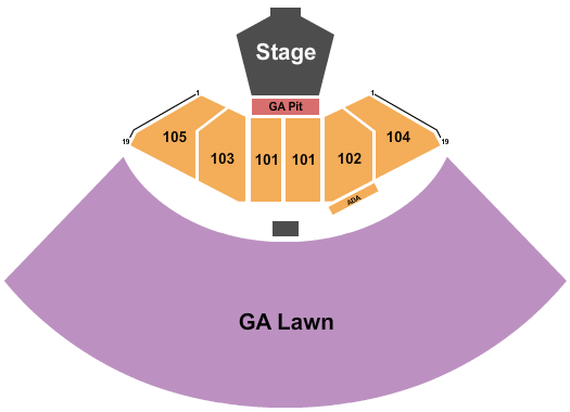 Levitt Pavilion Denver End Stage GA Pit Seating Chart