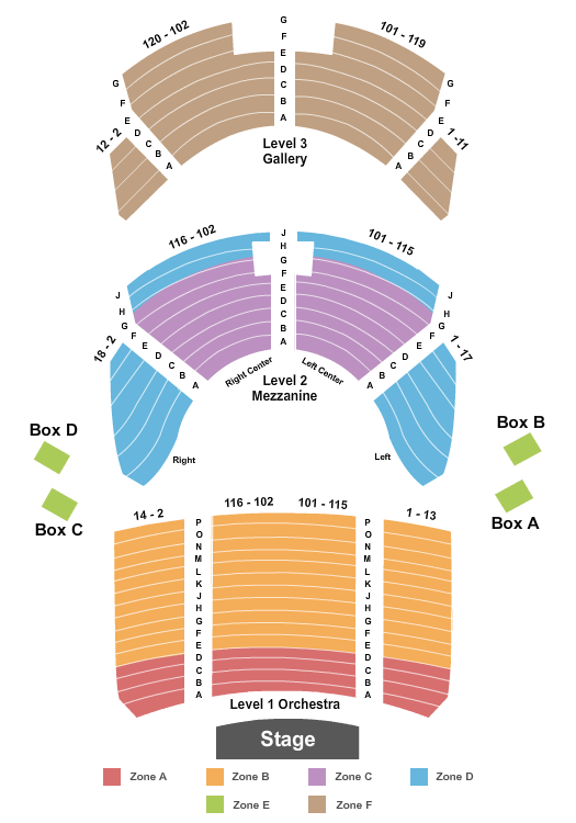 Lexington Opera House Endstage- No Pit IntZone Seating Chart