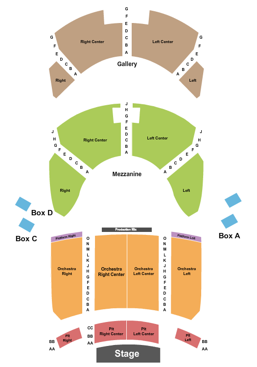 Lexington Opera House Seating Map