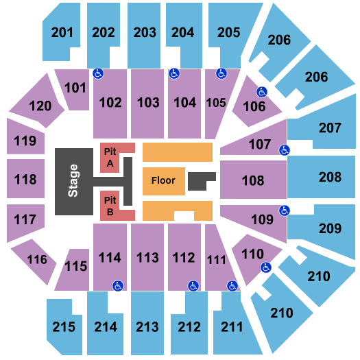 Liacouras Center Endstage GA Pit Seating Chart