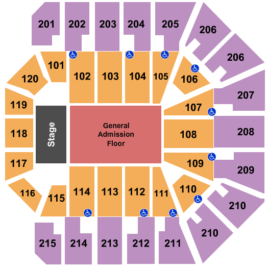 Liacouras Center Endstage GA Seating Chart