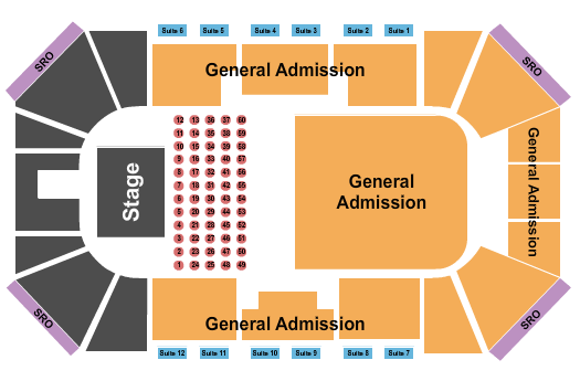 Liberty First Credit Union Arena VIP/Tables/UpperGA Seating Chart