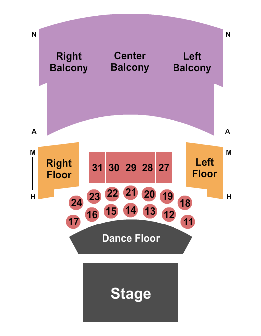 Liberty Hall - KS Endstage Tables/Dancefloor Seating Chart