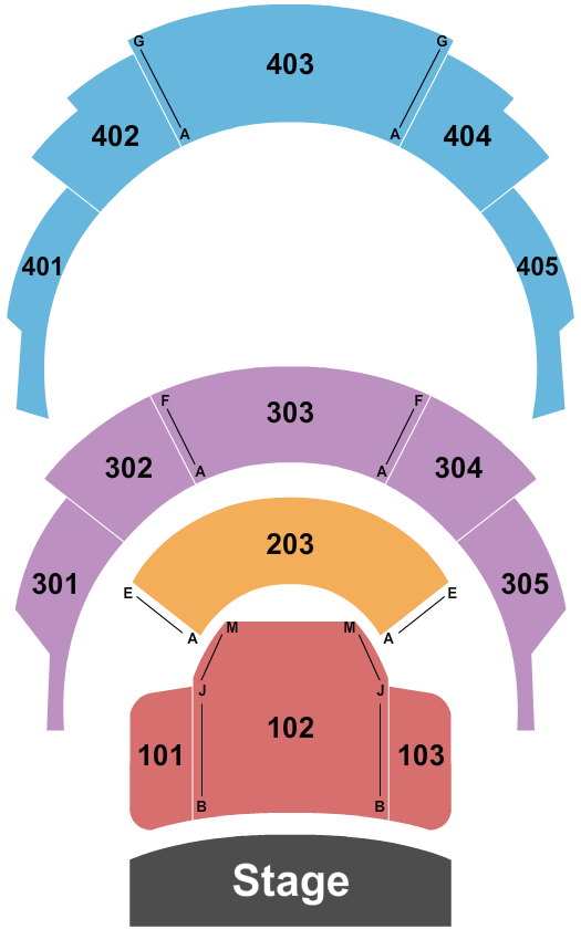 Liberty University Concert Hall At School of Music End Stage Seating Chart