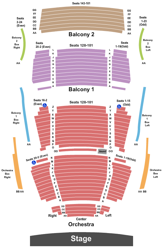 seating chart for Lied Center - KS - End Stage - eventticketscenter.com