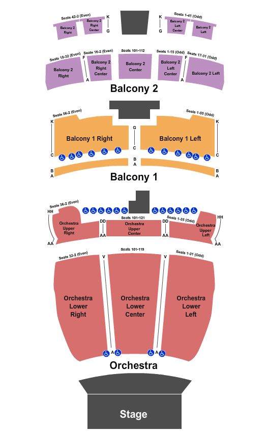 Lila Cockrell Theatre End Stage Seating Chart