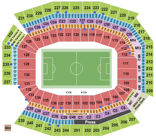 Lincoln Financial Field Club World Cup Seating Chart